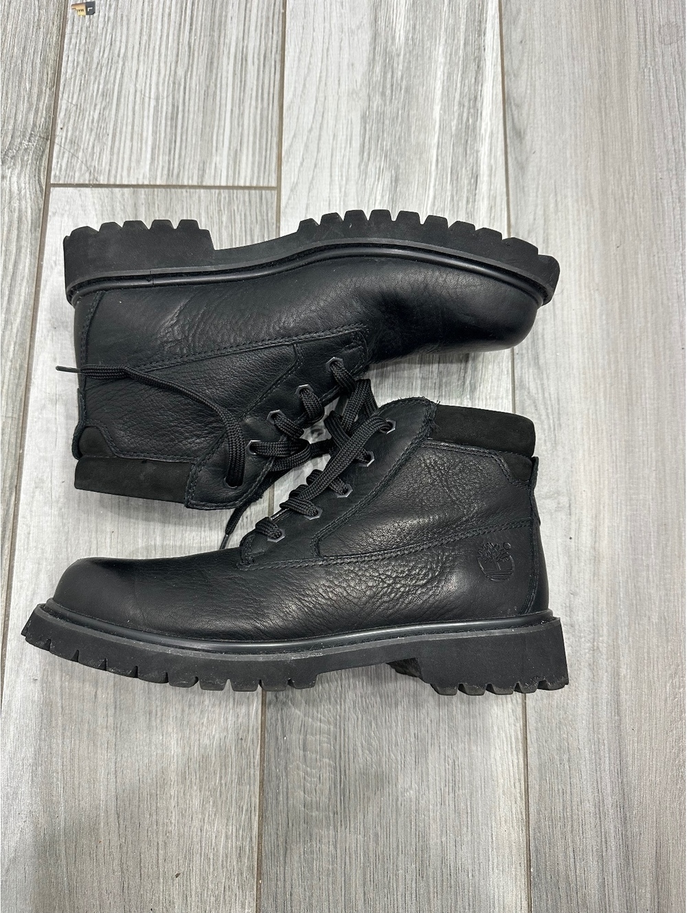 Timberland Men's Black Leather Lace-Up Boots